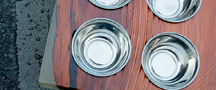 Closeup of serving bowls