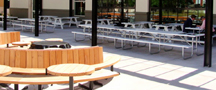 North Cal Reclaimed Doug Fir Benches-Facebook Cafe & Courtyard