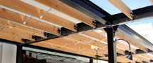 North Cal Reclaimed Doug Fir Ceiling Closeup2-Facebook Cafe & Courtyard